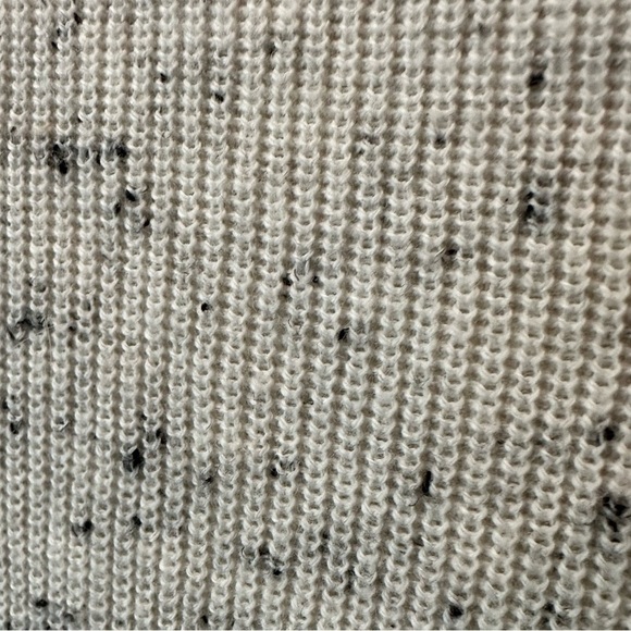 Eileen Fisher Ecru Speckled High Collar Cardigan  w/ Pockets, XL Cotton - Picture 6 of 7